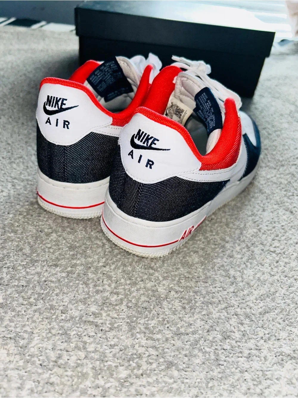 Men's White, Black and Red Low-Top Sneakers - Casual Comfort
